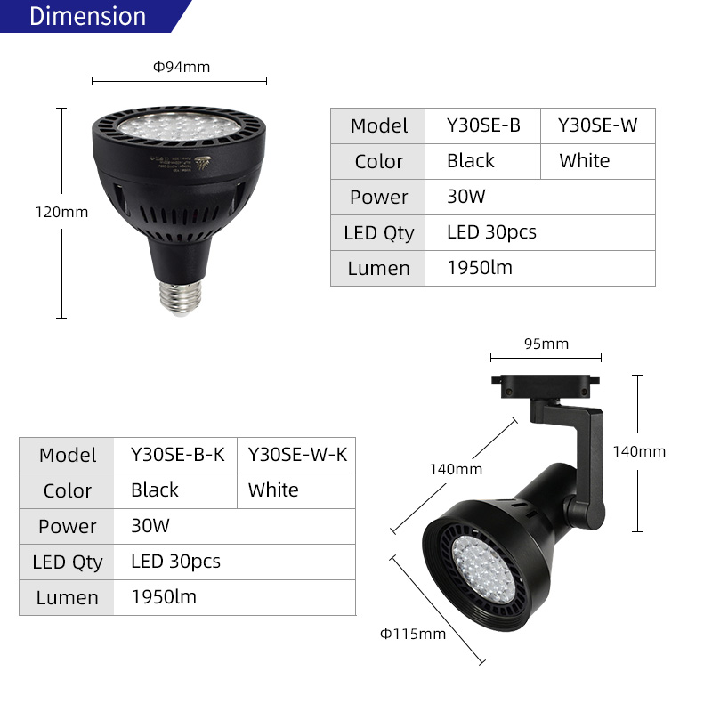 Grow Light Led - Lampu LED Spektrum Penuh Y30SE Berbahan