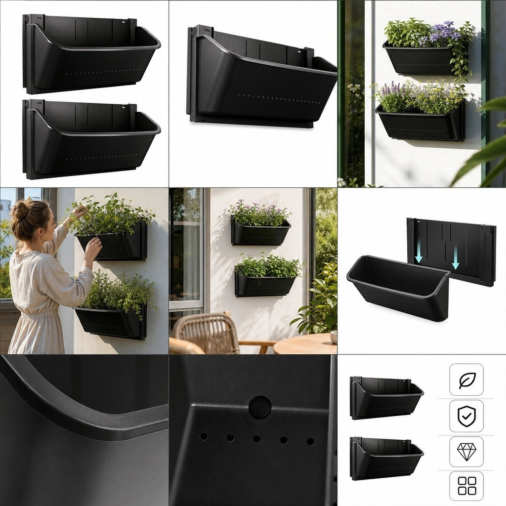Vertical Planter - 2 Buah Pot Tanaman Dinding, Kotak