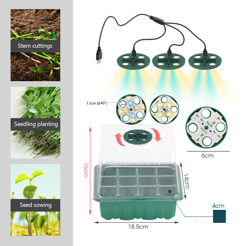 Pot Pembibitan LED dengan Lamp - Seed Starter Tray ulasan dan harga
