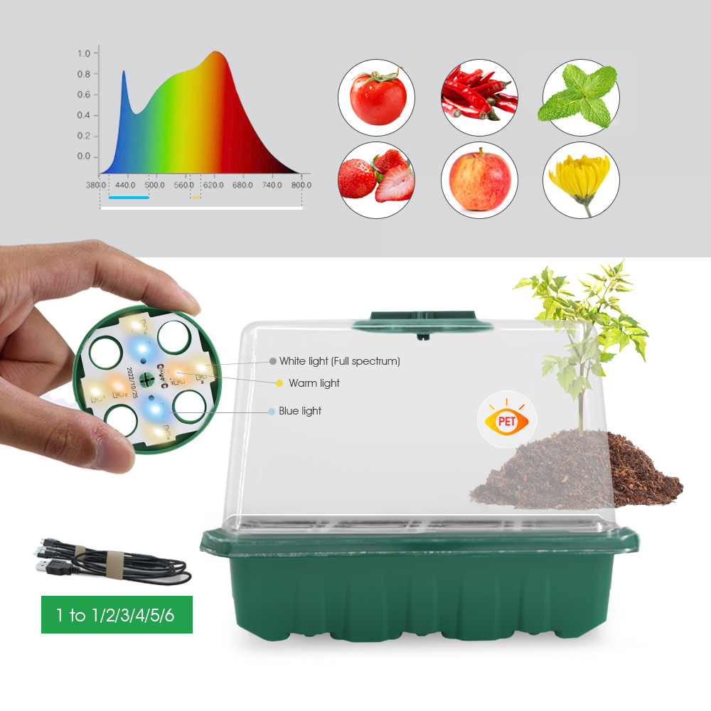 Pot Pembibitan LED dengan Lamp - Seed Starter Tray ulasan dan harga