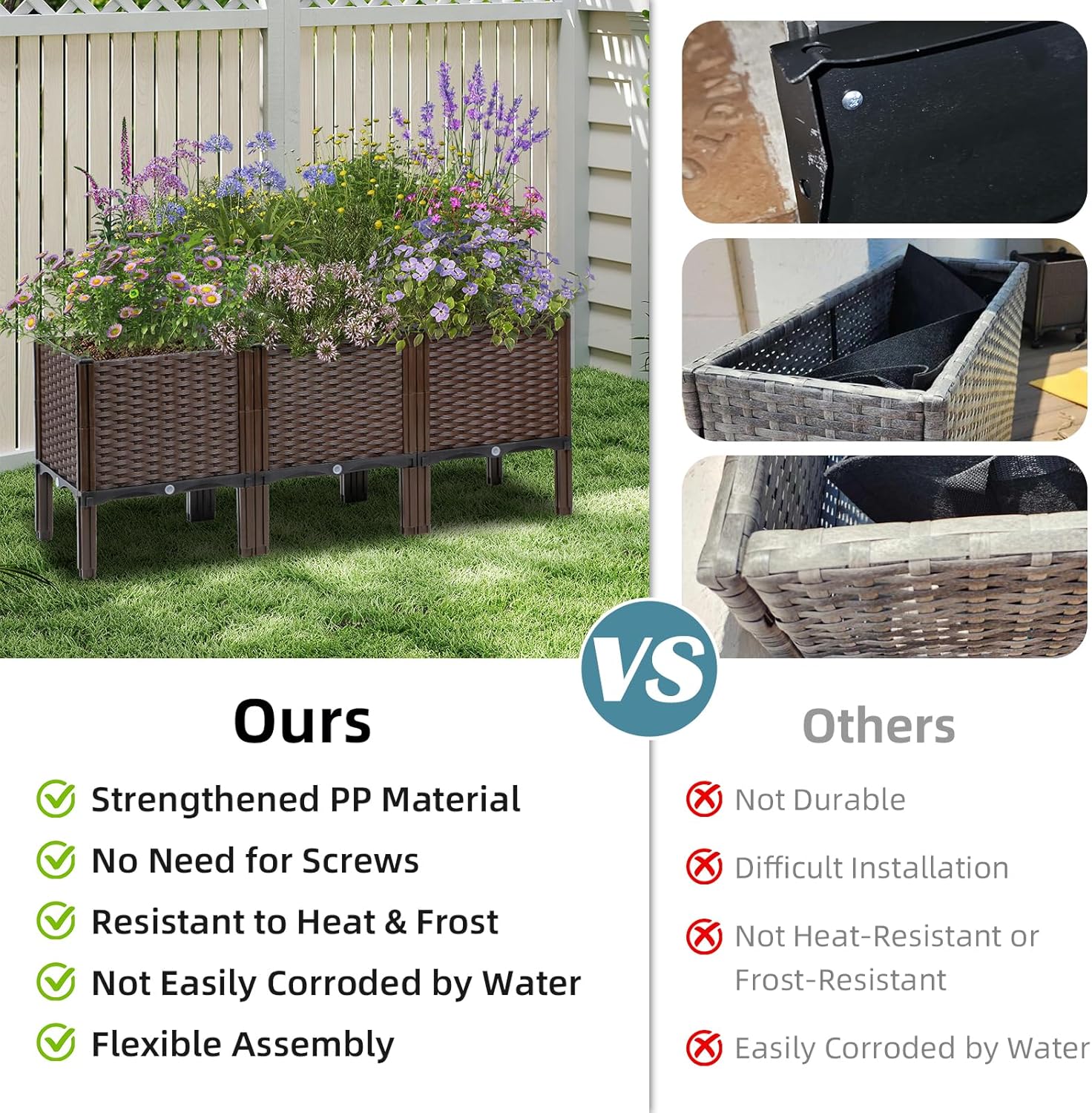 Pot Tanaman Rotan untuk Taman  - Self Watering Planter ulasan dan harga
